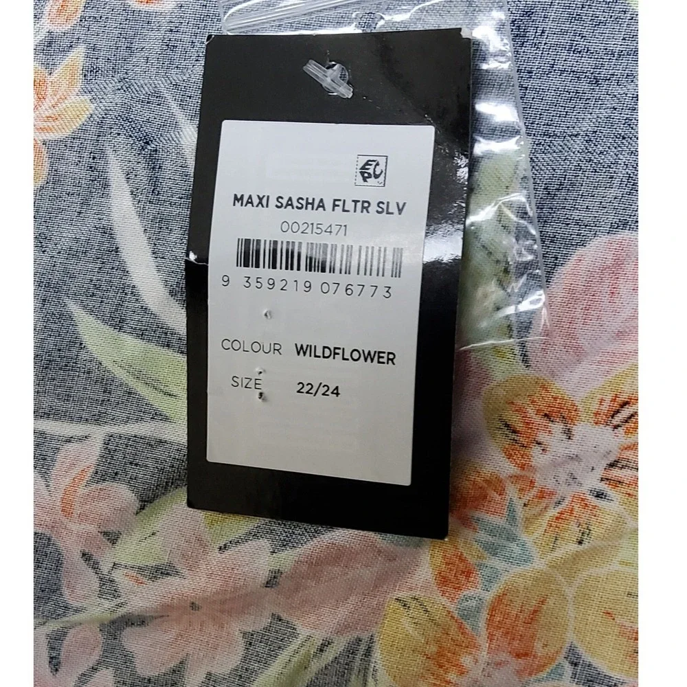 Avenue Maxi Dress Womens 22/24 Wildflower Sasha‎ Flutter Sleeve Floral Peasant